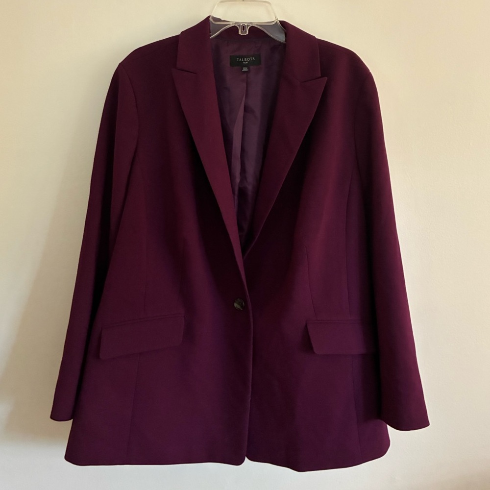 Talbots Woman's Single-Button Blazer in Plum